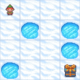 Gymnasium FrozenLake animation: grid, discrete actions, terminal and failure states are all well-defined (Source: Gymnasium Toy Text documentation)